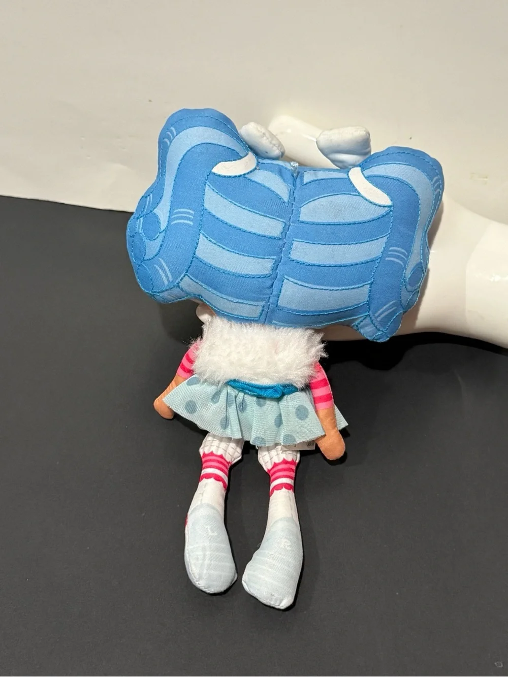 Lalaloopsy Doll Blue Hair Mittens Fluff N Stuff cloth Button Eyes